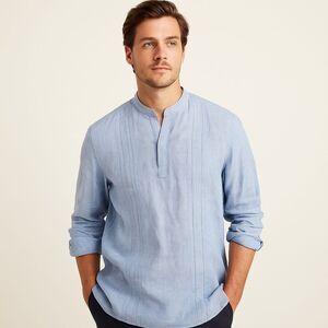 Banana Republic Vintage Light Blue Loose Linen Tunic Shirt